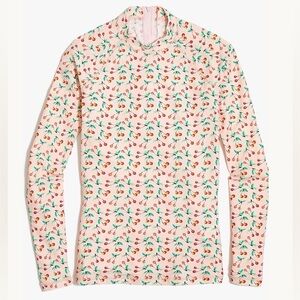 Girls Cherry Print Long Sleeve Rashguard | Size XS | Pink